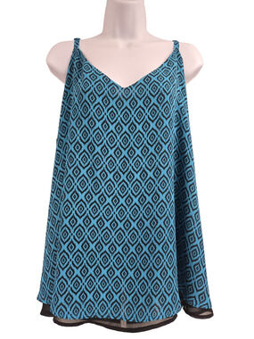 Torrid Womens Teal Blue Sophie Double Layer Chiffon Swing Cami Top Size 2 2X